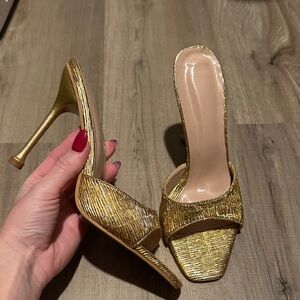SHEIN Shimmering Gold Heels